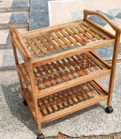 Classic Walnut Tea Trolley