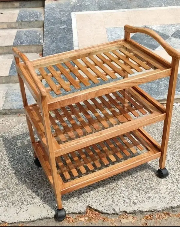 Classic Walnut Tea Trolley