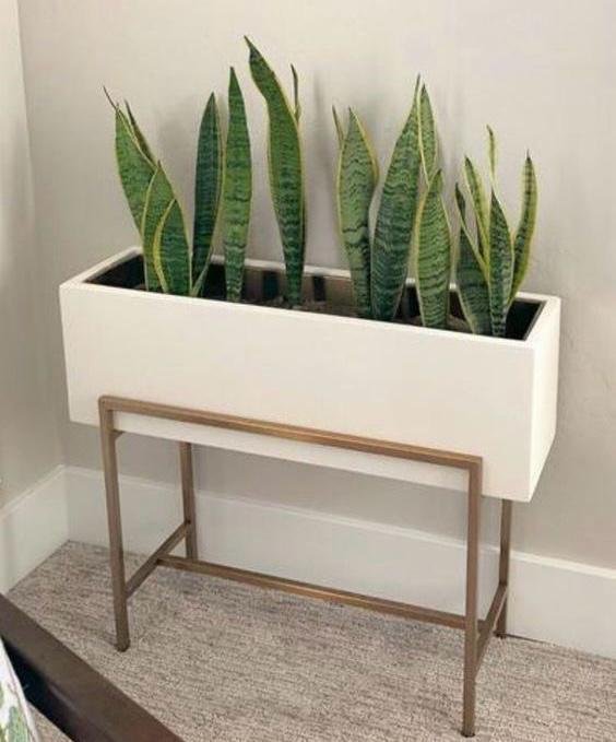 Elevate Rectangular Planter Stand Frame – Gold