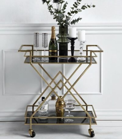 Gilded X-Bar Cart