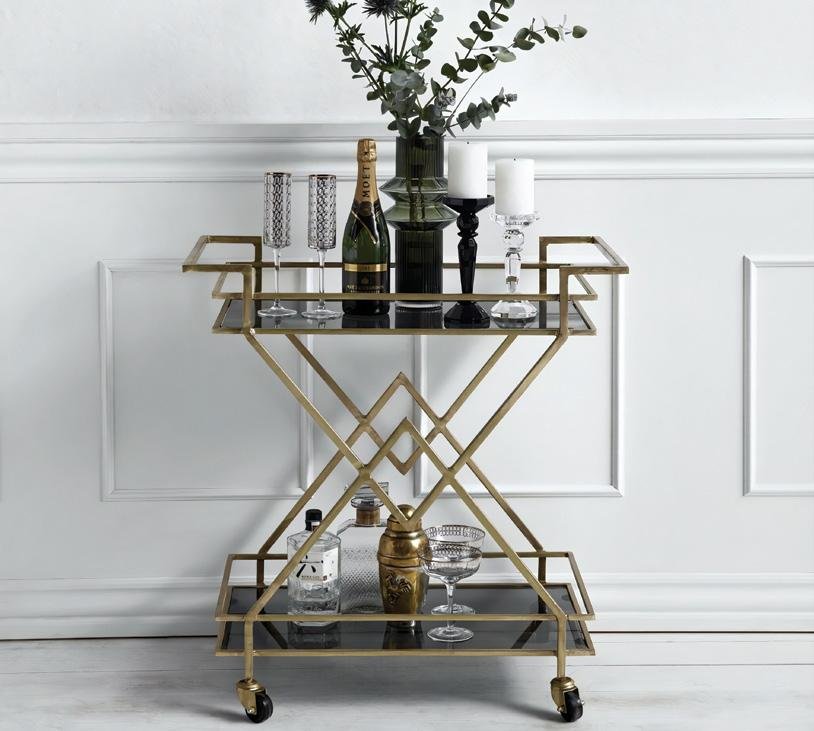 Gilded X-Bar Cart