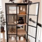 Glass Door Display Cabinet with Black Frame