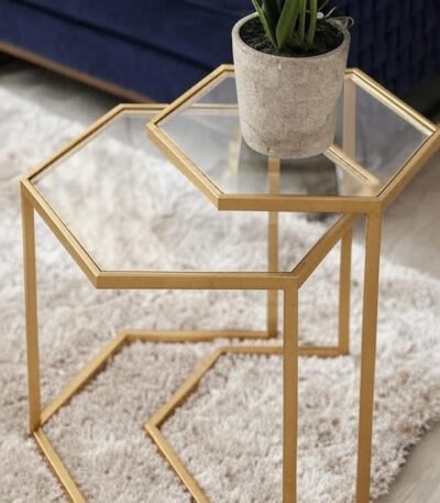 Hexa Gold Accent Side Table