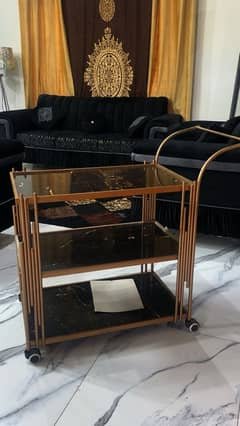LuxeGold Bar Cart