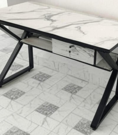 LuxeWood Marble-Inspired Office Desk