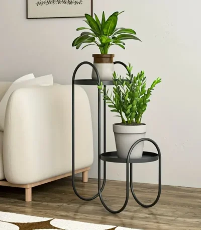 Metal Double-Tier Plant Stand