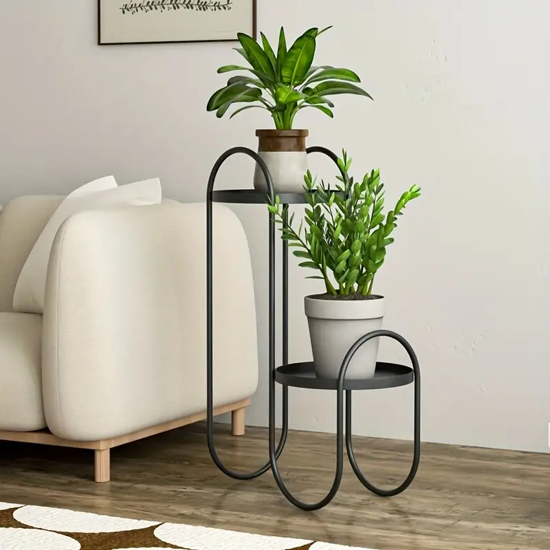 Metal Double-Tier Plant Stand