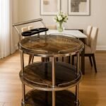 Round Wooden Tea Trolley