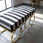Striped Velvet Bench