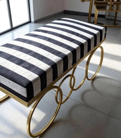 Striped Velvet Bench