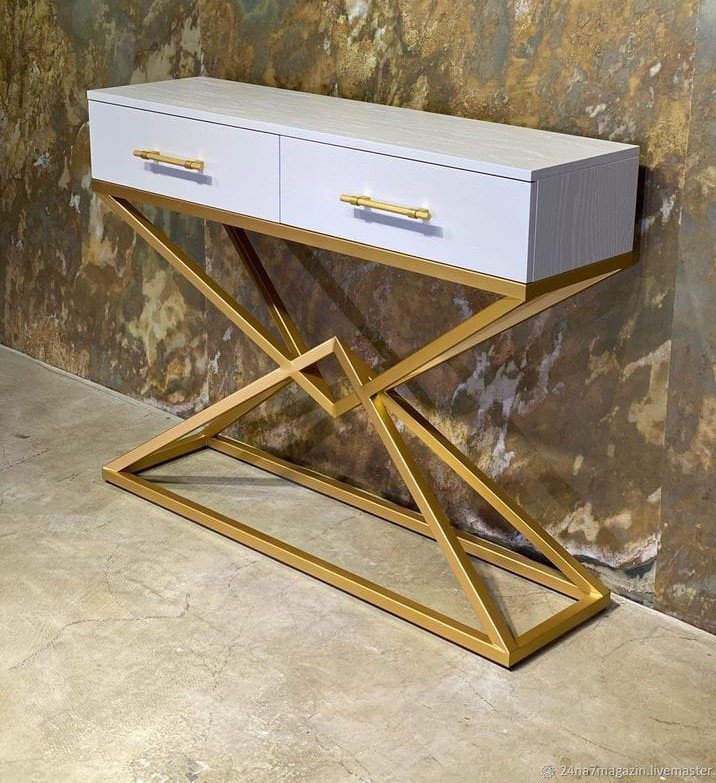 The Celestia Gold Console Table