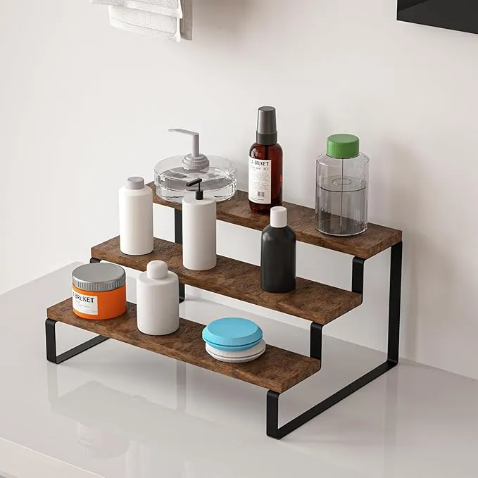 Tiered Wooden Organizer Shelf