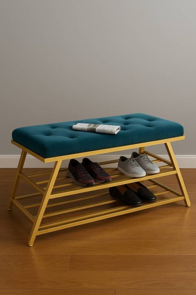 Velvet Shoe Bench