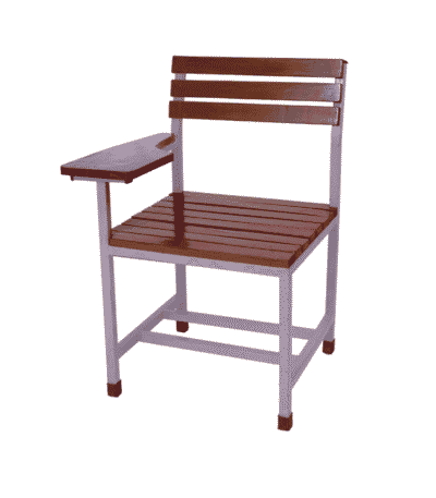 Wooden & Steel Study Chair with Writing Pad