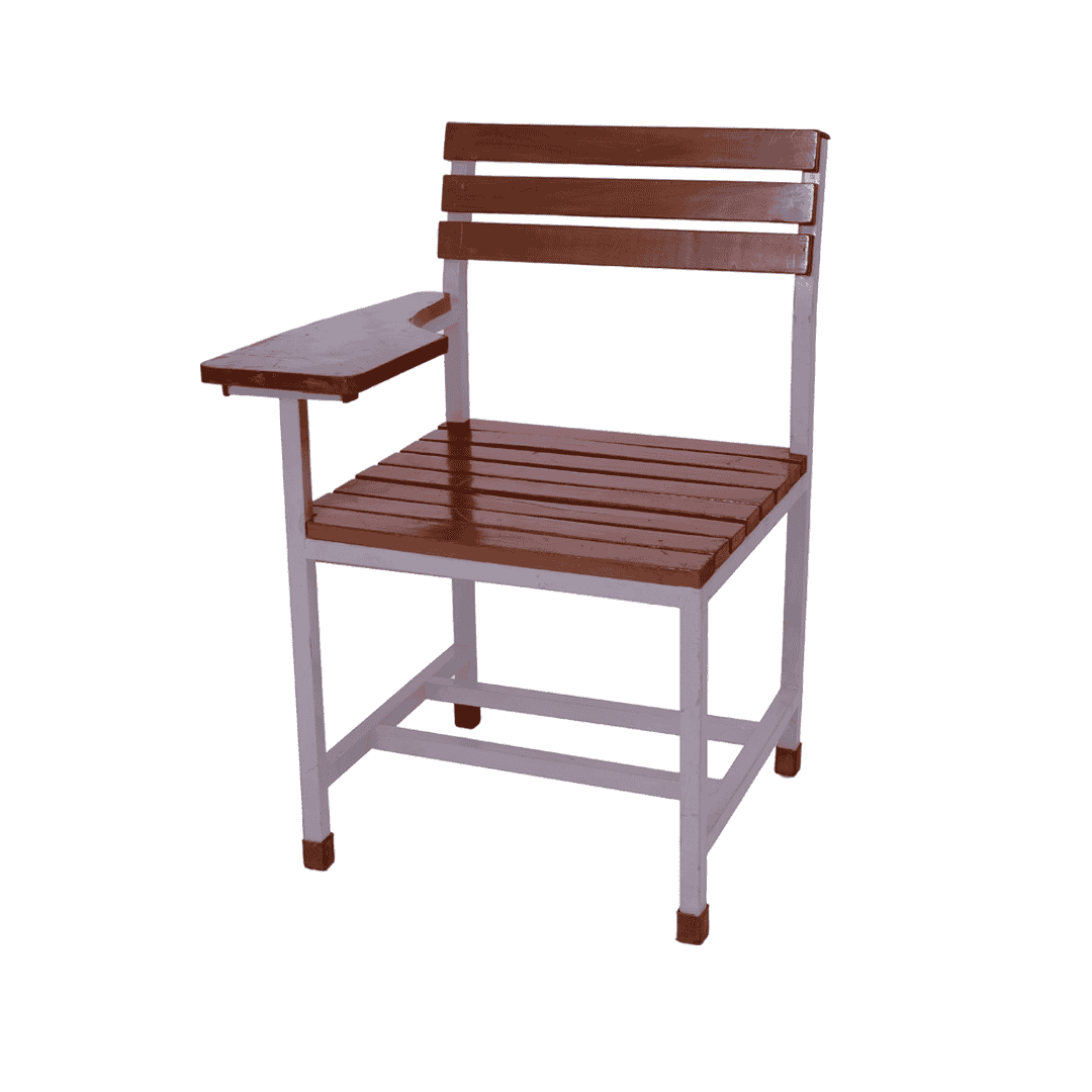 Wooden & Steel Study Chair with Writing Pad 1 (1) Wooden & Steel Study Chair with Writing Pad